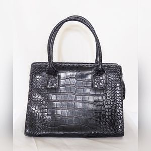 Tommy Hilfiger Faux Croc Purse Handbag Black Crocodile Bag Shoulder Vintage